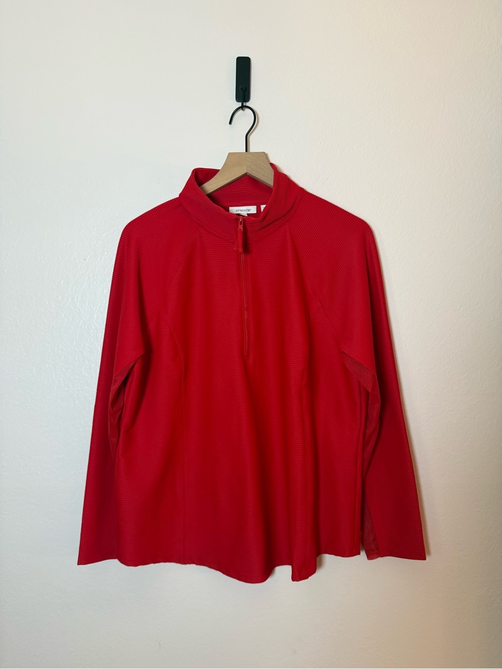 Chicos Zenergy® Mesh Detail Zip Pullover Red